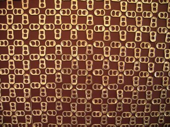 Wallpaper (2006) ring pulls, mat board (detail)